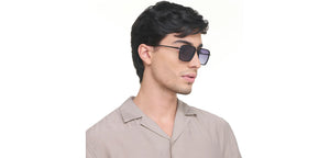 Black Rectangle Full Rim Unisex Sunglasses by Vincent Chase Polarized-221022