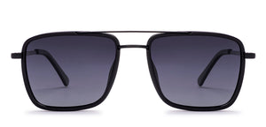 Black Rectangle Full Rim Unisex Sunglasses by Vincent Chase Polarized-221022