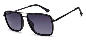 Black Rectangle Full Rim Unisex Sunglasses by Vincent Chase Polarized-221022