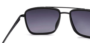 Black Rectangle Full Rim Unisex Sunglasses by Vincent Chase Polarized-221022
