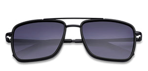 Black Rectangle Full Rim Unisex Sunglasses by Vincent Chase Polarized-221022