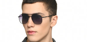 Black Rectangle/ Square Full Rim Unisex Sunglasses by Vincent Chase Polarized-217632