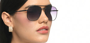Black Rectangle/ Square Full Rim Unisex Sunglasses by Vincent Chase Polarized-217632