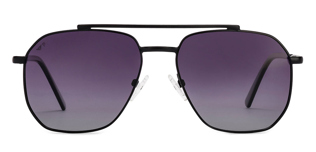 Black Rectangle/ Square Full Rim Unisex Sunglasses by Vincent Chase Polarized-217632