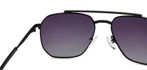 Black Rectangle/ Square Full Rim Unisex Sunglasses by Vincent Chase Polarized-217632