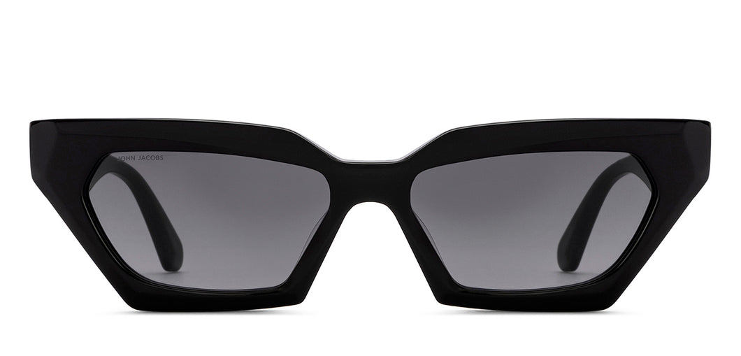 Black Rectangle Full Rim Unisex Sunglasses by John Jacobs-213043
