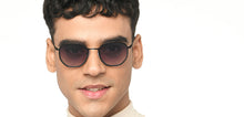 Load image into Gallery viewer, Black Hexagonal Full Rim Unisex Sunglasses by John Jacobs-215334