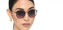 Load image into Gallery viewer, Black Hexagonal Full Rim Unisex Sunglasses by John Jacobs-215334