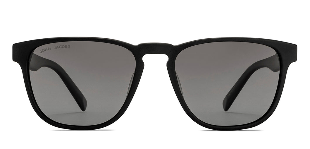 Black Wayfarer Full Rim Unisex Sunglasses by John Jacobs-213692