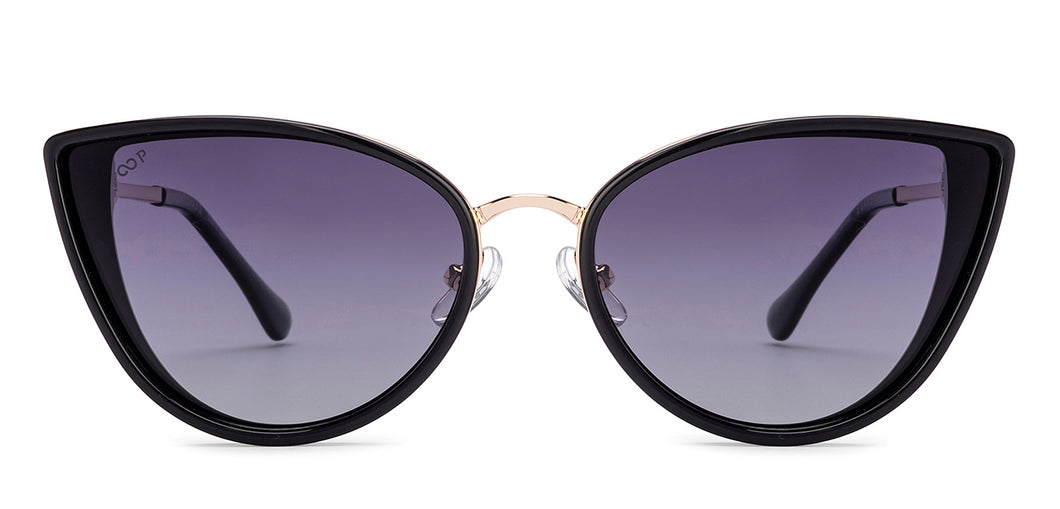 Black Cat Eye Full Rim Unisex Sunglasses by Vincent Chase Polarized-221933