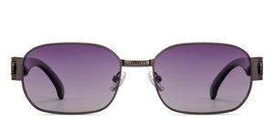 Dark Gunmetal Rectangle Full Rim Unisex Sunglasses by Vincent Chase Polarized-224457