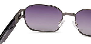 Dark Gunmetal Rectangle Full Rim Unisex Sunglasses by Vincent Chase Polarized-224457