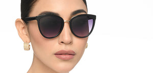 Black Cat Eye Full Rim Women Sunglasses by John Jacobs-213505