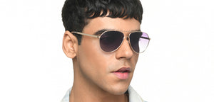 Gold Aviator Full Rim Unisex Sunglasses by Vincent Chase Polarized-216027
