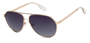 Gold Aviator Full Rim Unisex Sunglasses by Vincent Chase Polarized-216027