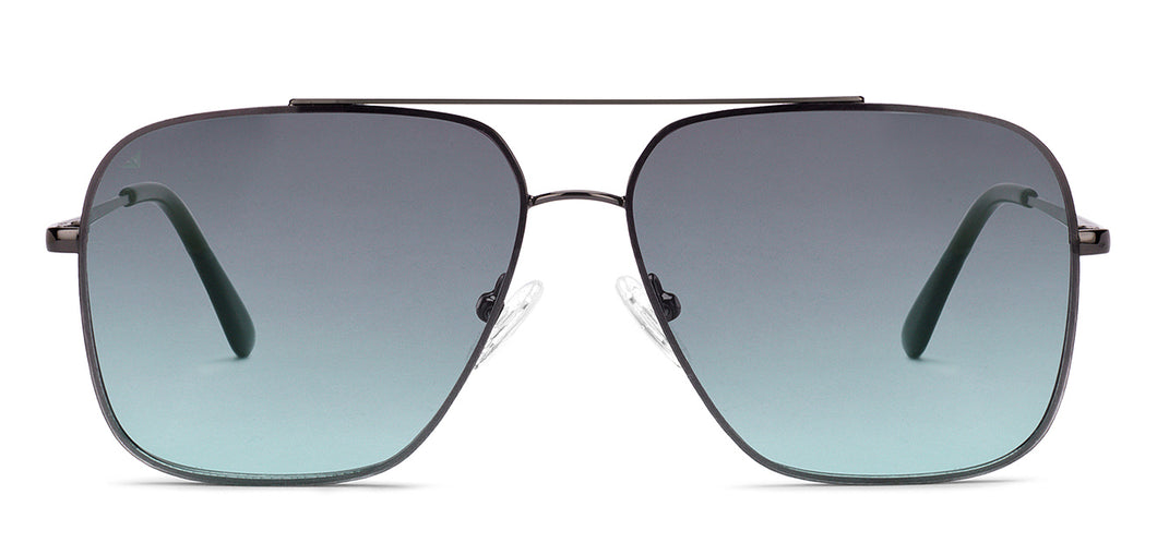 Gunmetal Rectangle/ Square Full Rim Unisex Sunglasses by Vincent Chase-217633