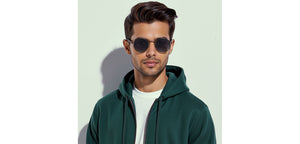 Gunmetal Round Full Rim Unisex Sunglasses by Vincent Chase Polarized-229023
