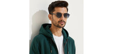 Load image into Gallery viewer, Gunmetal Round Full Rim Unisex Sunglasses by Vincent Chase Polarized-229023