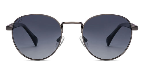 Gunmetal Round Full Rim Unisex Sunglasses by Vincent Chase Polarized-229023