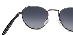 Gunmetal Round Full Rim Unisex Sunglasses by Vincent Chase Polarized-229023