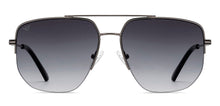 Load image into Gallery viewer, Gunmetal Geometric Half Rim Unisex Sunglasses by Vincent Chase-216015