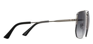Gunmetal Geometric Half Rim Unisex Sunglasses by Vincent Chase-216015