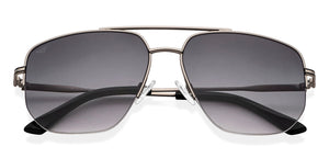 Gunmetal Geometric Half Rim Unisex Sunglasses by Vincent Chase-216015