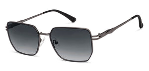 Gunmetal Rectangle/ Square Full Rim Unisex Sunglasses by Vincent Chase-216036