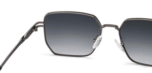 Gunmetal Rectangle/ Square Full Rim Unisex Sunglasses by Vincent Chase-216036