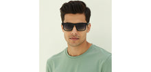 Load image into Gallery viewer, Matte Black Rectangle/ Square Full Rim Unisex Sunglasses by Vincent Chase Polarized-229563