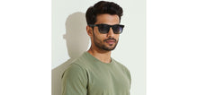 Load image into Gallery viewer, Matte Black Rectangle/ Square Full Rim Unisex Sunglasses by Vincent Chase Polarized-229563