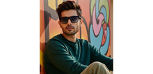 Load image into Gallery viewer, Matte Black Rectangle/ Square Full Rim Unisex Sunglasses by Vincent Chase Polarized-229563