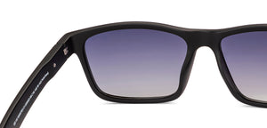 Matte Black Rectangle/ Square Full Rim Unisex Sunglasses by Vincent Chase Polarized-229563