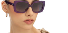 Load image into Gallery viewer, Purple Rectangle Full Rim Unisex Sunglasses by John Jacobs-215347