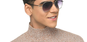 Silver Aviator Full Rim Unisex Sunglasses by John Jacobs-215592