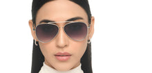 Load image into Gallery viewer, Silver Aviator Full Rim Unisex Sunglasses by John Jacobs-215592