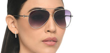 Load image into Gallery viewer, Silver Aviator Full Rim Unisex Sunglasses by John Jacobs-215592
