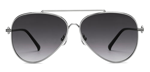 Silver Aviator Full Rim Unisex Sunglasses by John Jacobs-215592