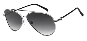 Silver Aviator Full Rim Unisex Sunglasses by John Jacobs-215592