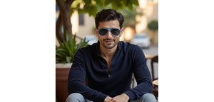 Blue Aviator Full Rim Unisex Sunglasses by John Jacobs-233682