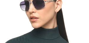 Silver Aviator Full Rim Unisex Sunglasses by Lenskart-217411