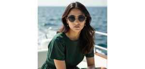 Silver Cat Eye Full Rim Women Sunglasses by John Jacobs-222527