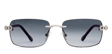 Load image into Gallery viewer, Silver Rectangle/ Square Rimless Unisex Sunglasses by Vincent Chase-216046
