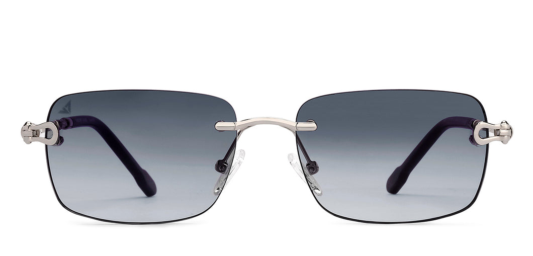 Silver Rectangle/ Square Rimless Unisex Sunglasses by Vincent Chase-216046