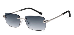Silver Rectangle/ Square Rimless Unisex Sunglasses by Vincent Chase-216046