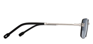 Silver Rectangle/ Square Rimless Unisex Sunglasses by Vincent Chase-216046