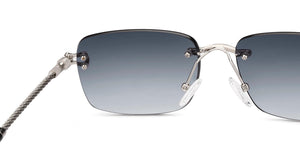 Silver Rectangle/ Square Rimless Unisex Sunglasses by Vincent Chase-216046