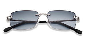 Silver Rectangle/ Square Rimless Unisex Sunglasses by Vincent Chase-216046