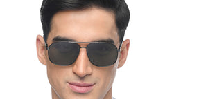Gunmetal Rectangle Full Rim Unisex Sunglasses by John Jacobs-209961