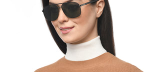 Gunmetal Rectangle Full Rim Unisex Sunglasses by John Jacobs-209961